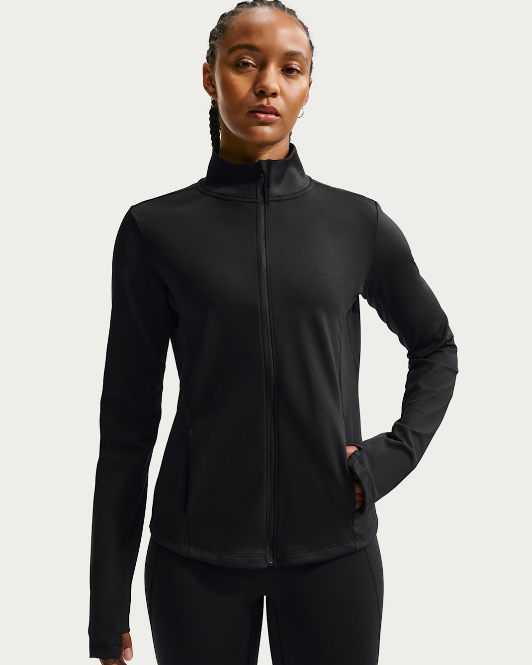 Nike One Women's Dri-FIT Full-Zip Mid Layer - Black/Black