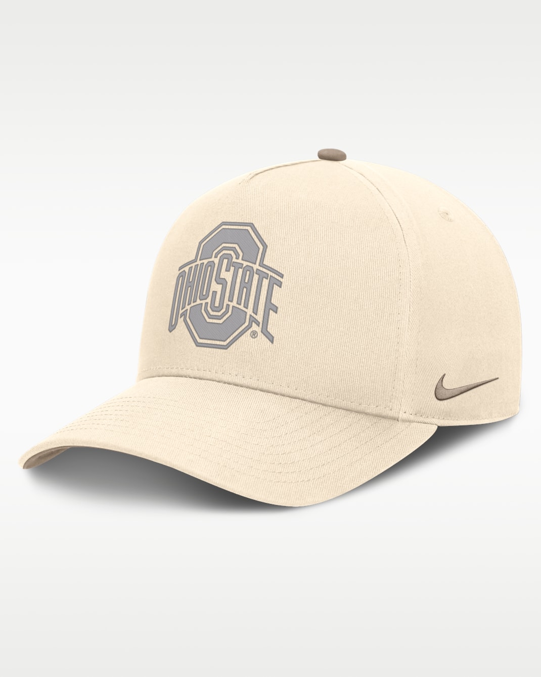 Ohio State Origin of Speed Rise Men's Nike Dri-FIT College A-Frame Adjustable Hat - Natural/Khaki