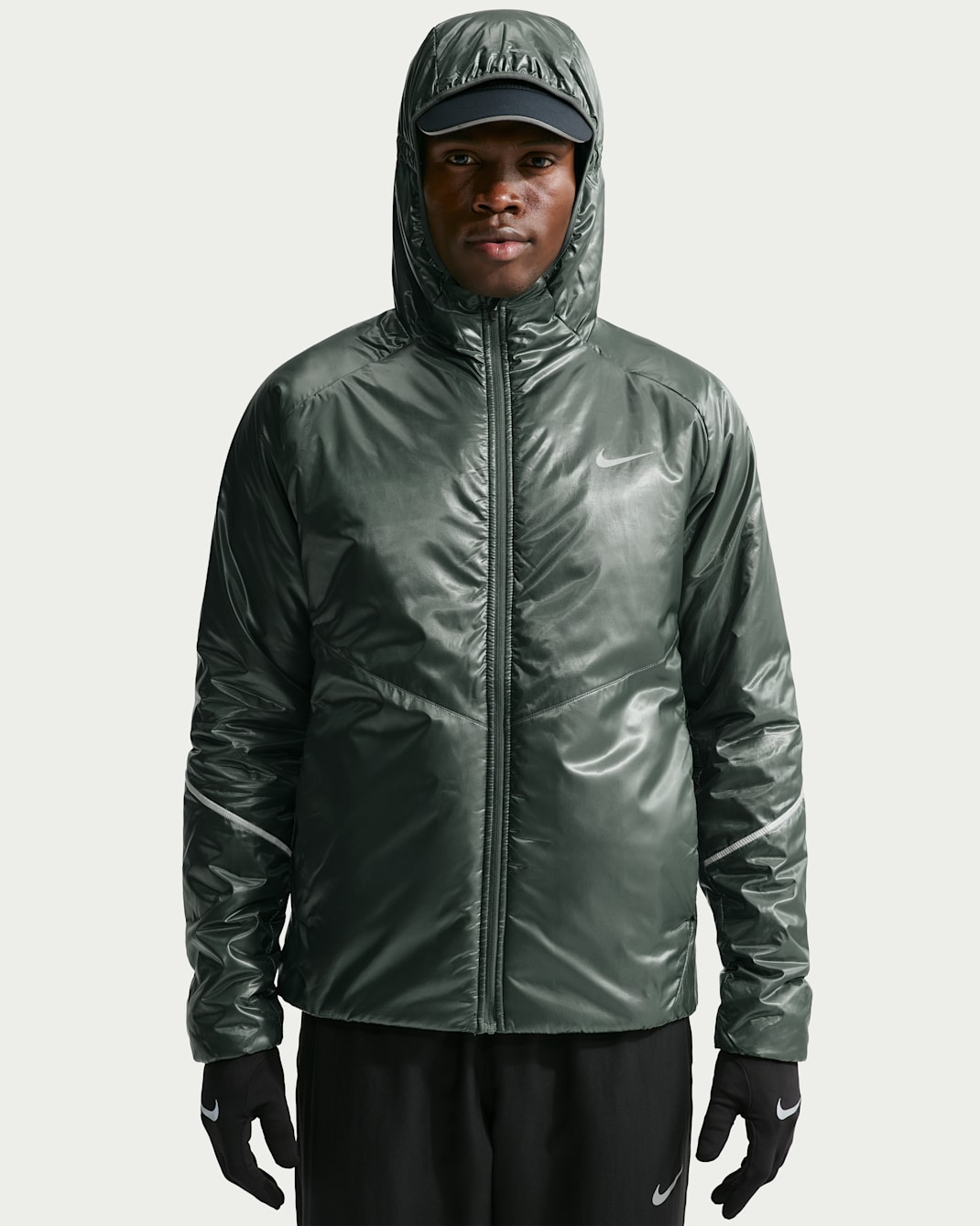 Nike Miler Aerolayer Men's Therma-FIT Running Jacket - Camo Green/Black