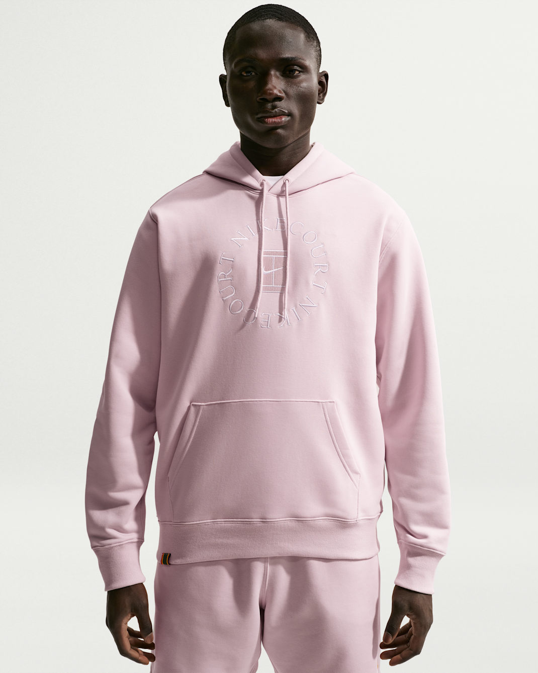 Pánská tenisová mikina Dri-FIT NikeCourt Heritage z francouzského froté s kapucí - Silt Red