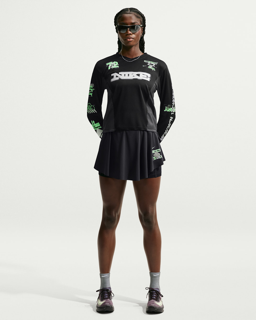 Nike Swift Dri-FIT hardloopskort - Zwart/Zwart/Illusion Green