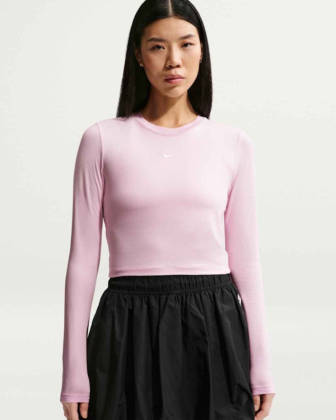 Nike Sportswear Chill Knit Women's Slim Long-Sleeve Cropped Top - Pink Foam