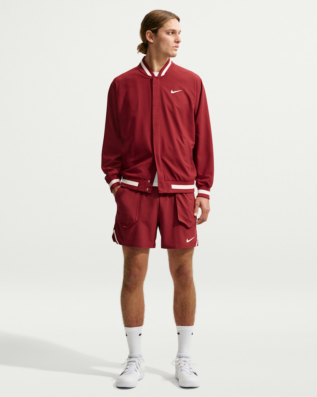 NikeCourt Slam Men's Dri-FIT Tennis Shorts - Team Red/Pale Ivory