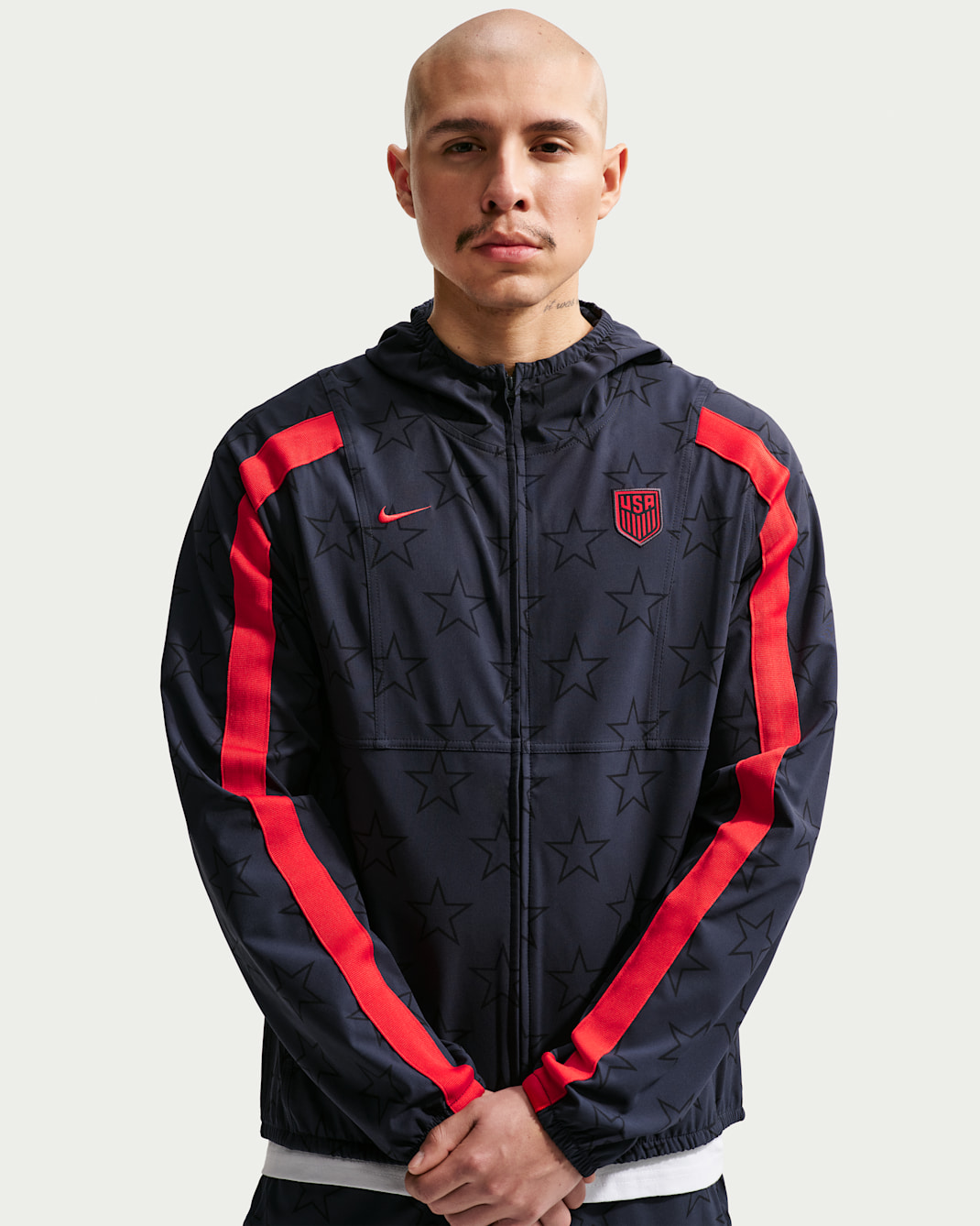 USMNT Energy Men's Nike Dri-FIT Soccer Woven Jacket - Dark Obsidian/University Red/University Red