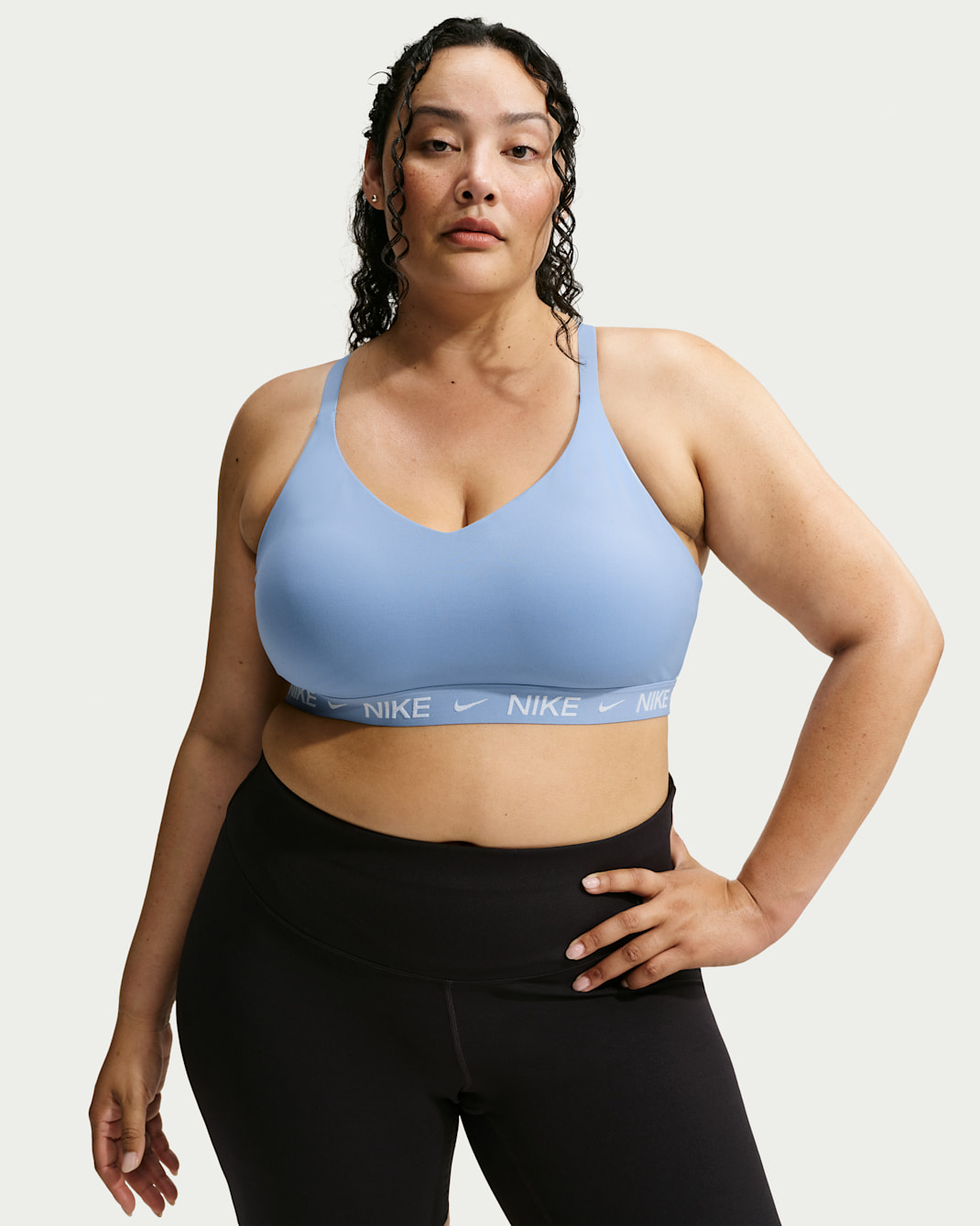 Nike Indy Light Support Women's Padded Adjustable Sports Bra (Plus Size) - Work Blue