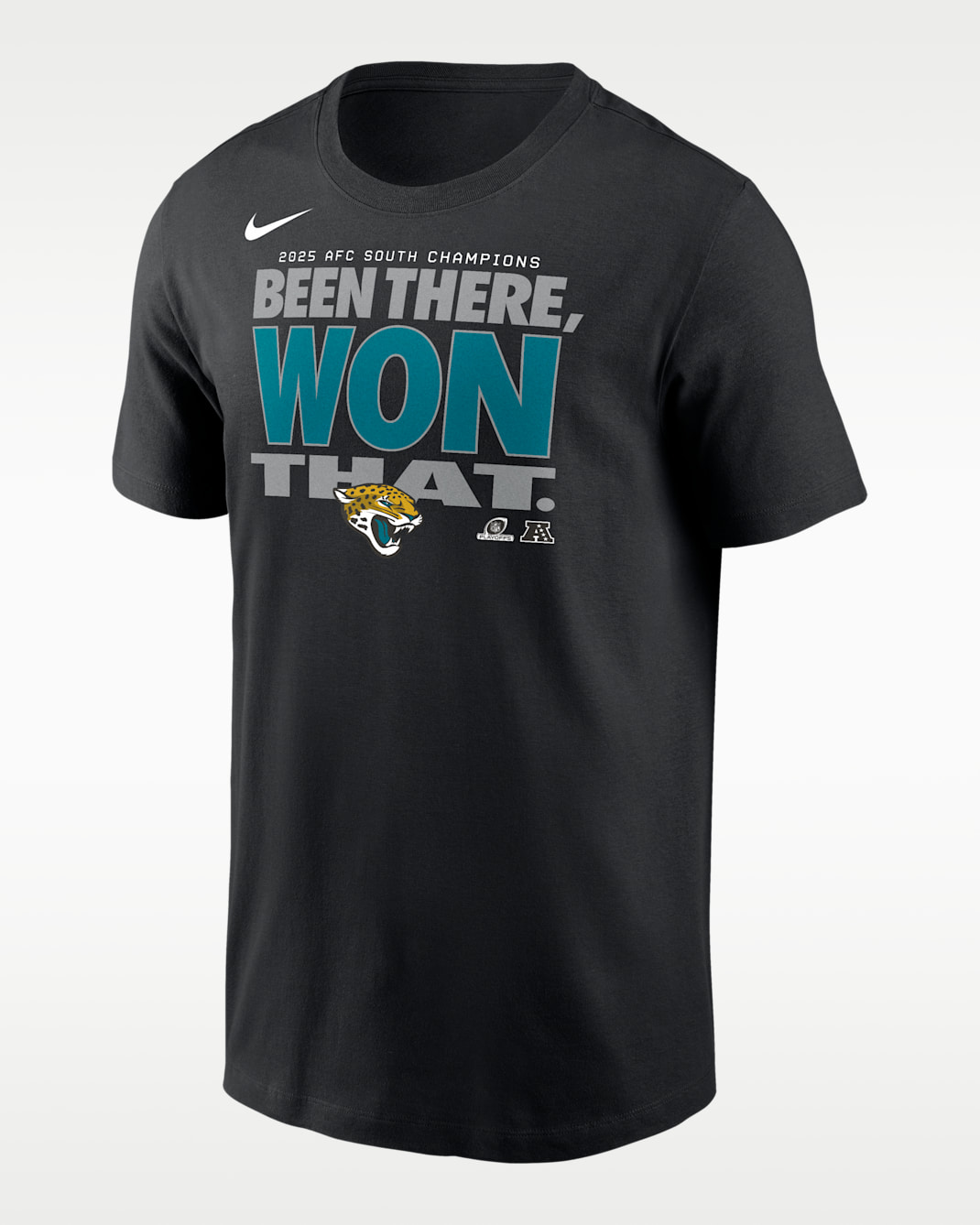 Jacksonville Jaguars 2025 AFC South Champions Trophy Collection Men's Nike NFL T-Shirt - Black