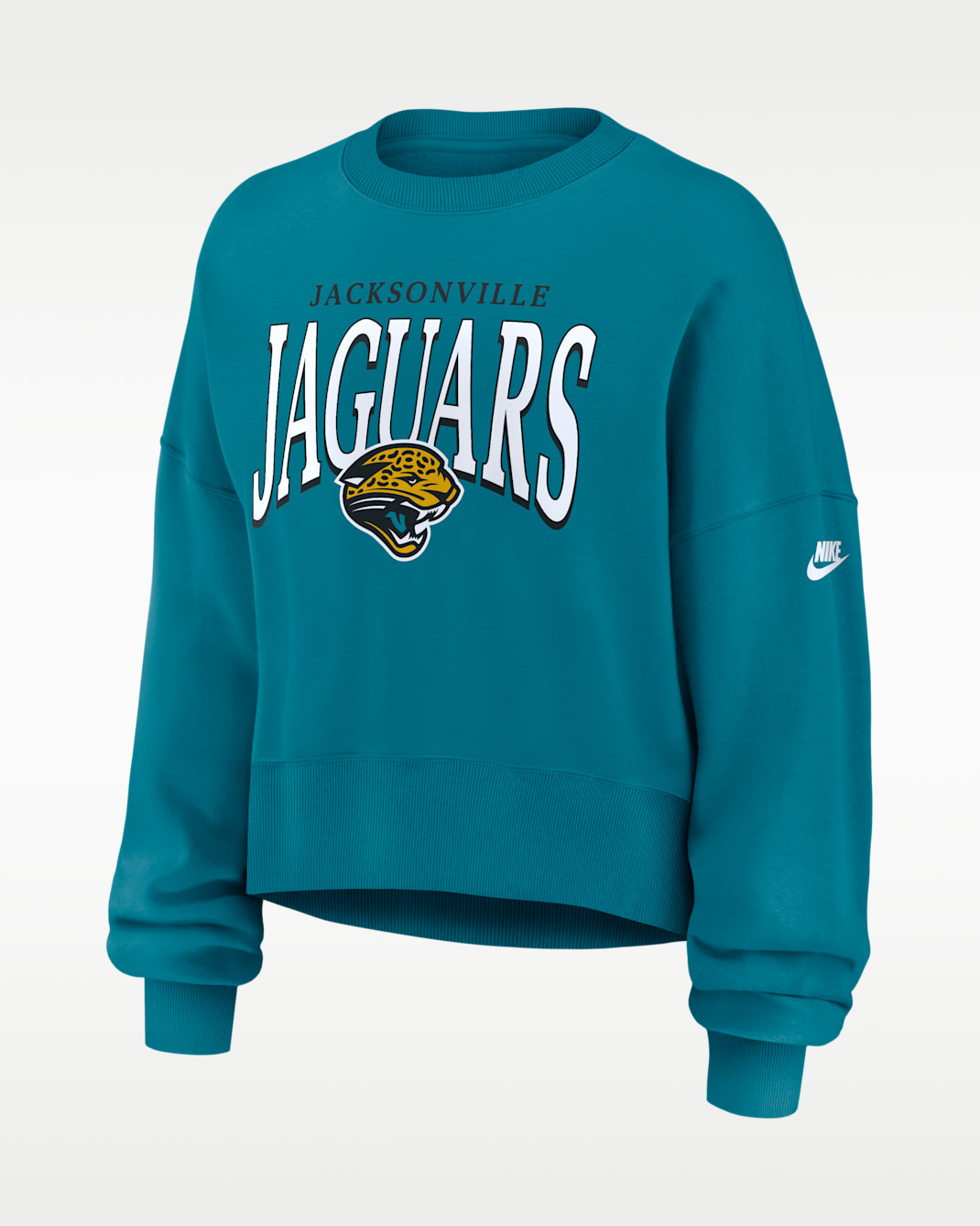 Jacksonville Jaguars Rewind Phoenix Women's Nike NFL Oversized Pullover Crew - Teal