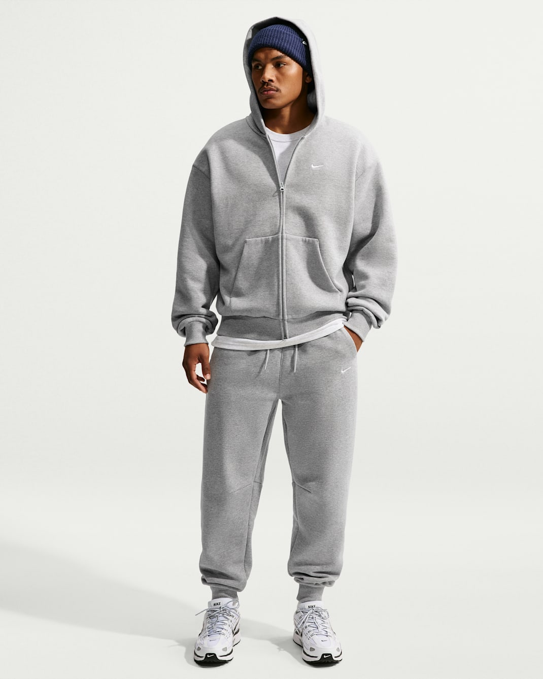 Pantaloni jogger Nike Solo Fleece – Uomo - Dark Grey Heather/Sail