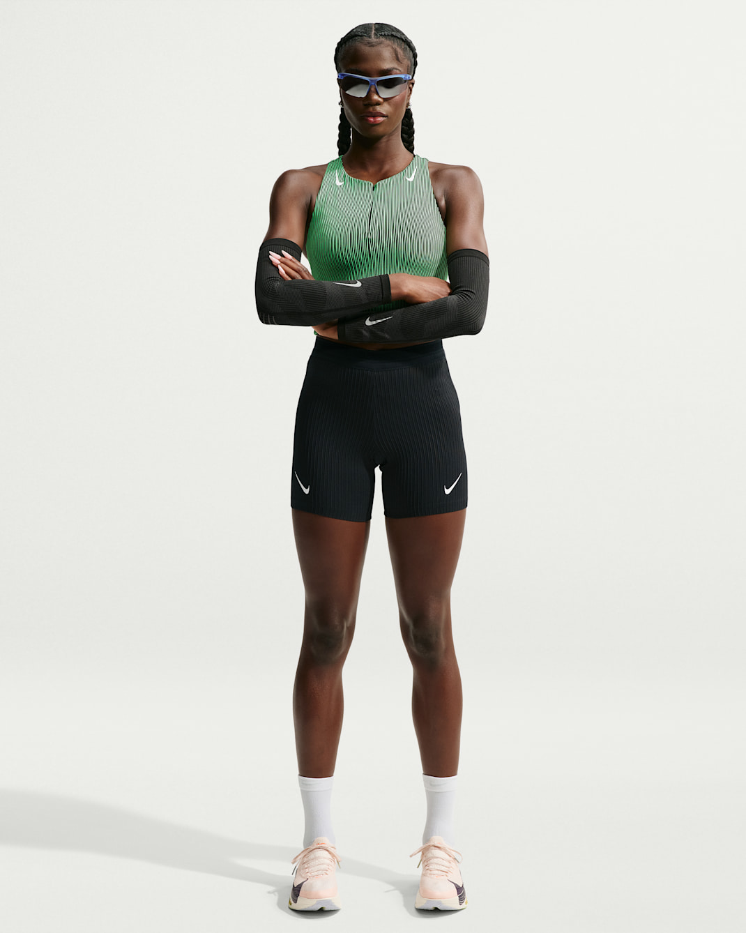 Nike AeroSwift Women's Dri-FIT ADV Tight Running Shorts - Black/Black/White/White