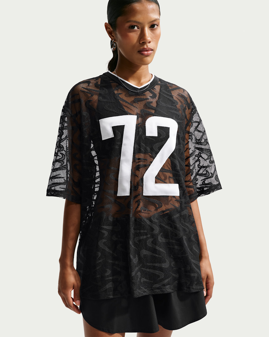 Maillot oversize Nike Sportswear Chill Lace pour femme - Noir/Blanc/Blanc