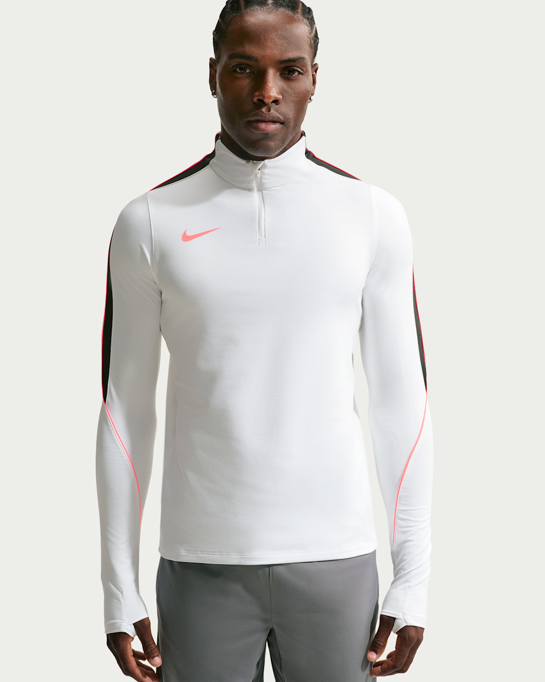Nike Strike Men's Dri-FIT Football Drill Top - White/Black/Hot Punch/Hot Punch