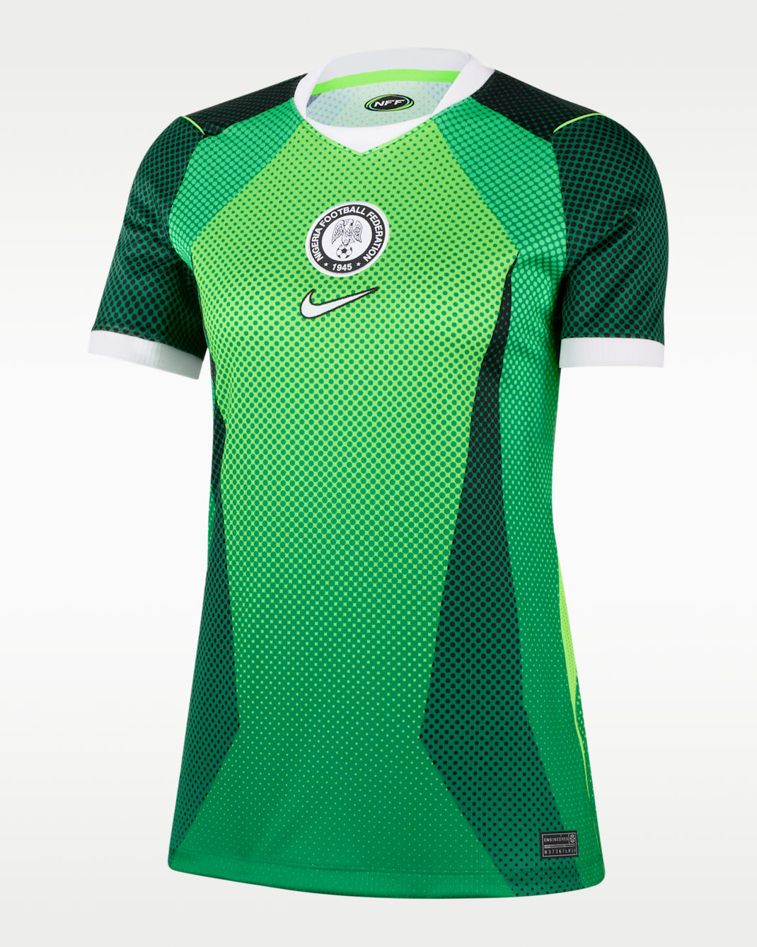 Nigeria 2026 Stadium Home Women's Nike Dri-FIT Soccer Short-Sleeve Jersey - Pine Green/Electric Green/White