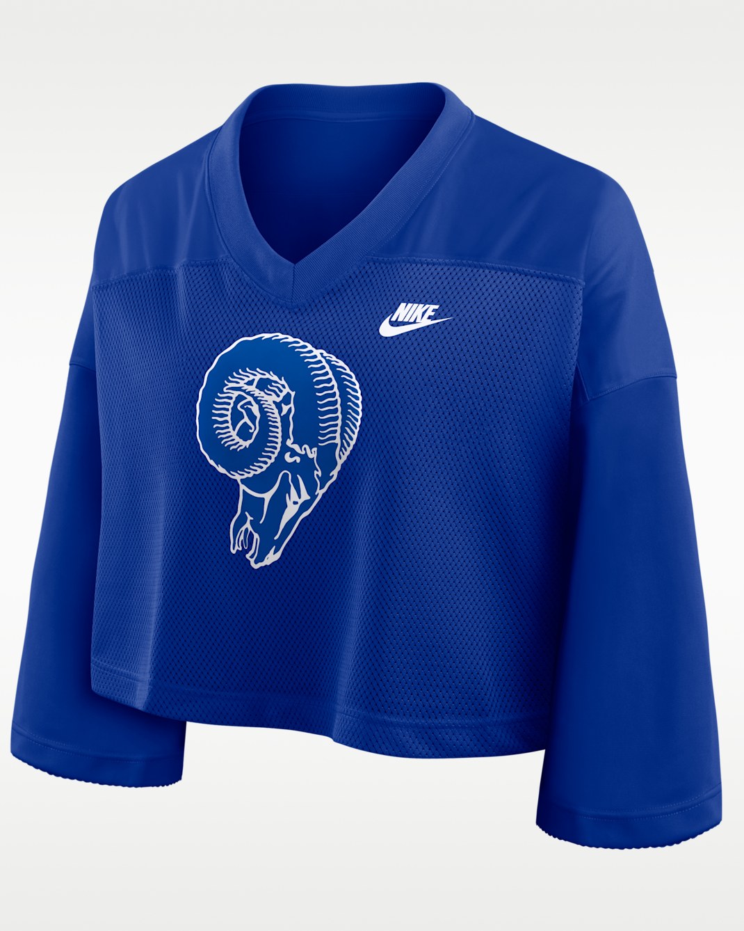 Jersey cropped Nike Dri-FIT de la NFL para mujer Los Angeles Rams Rewind Fashion - Royal