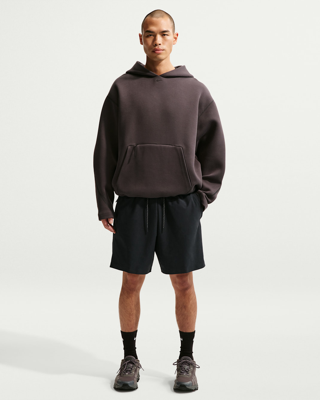 나이키 테크 남성 드라이 핏 쇼리 니트 쇼츠 - 블랙/블랙