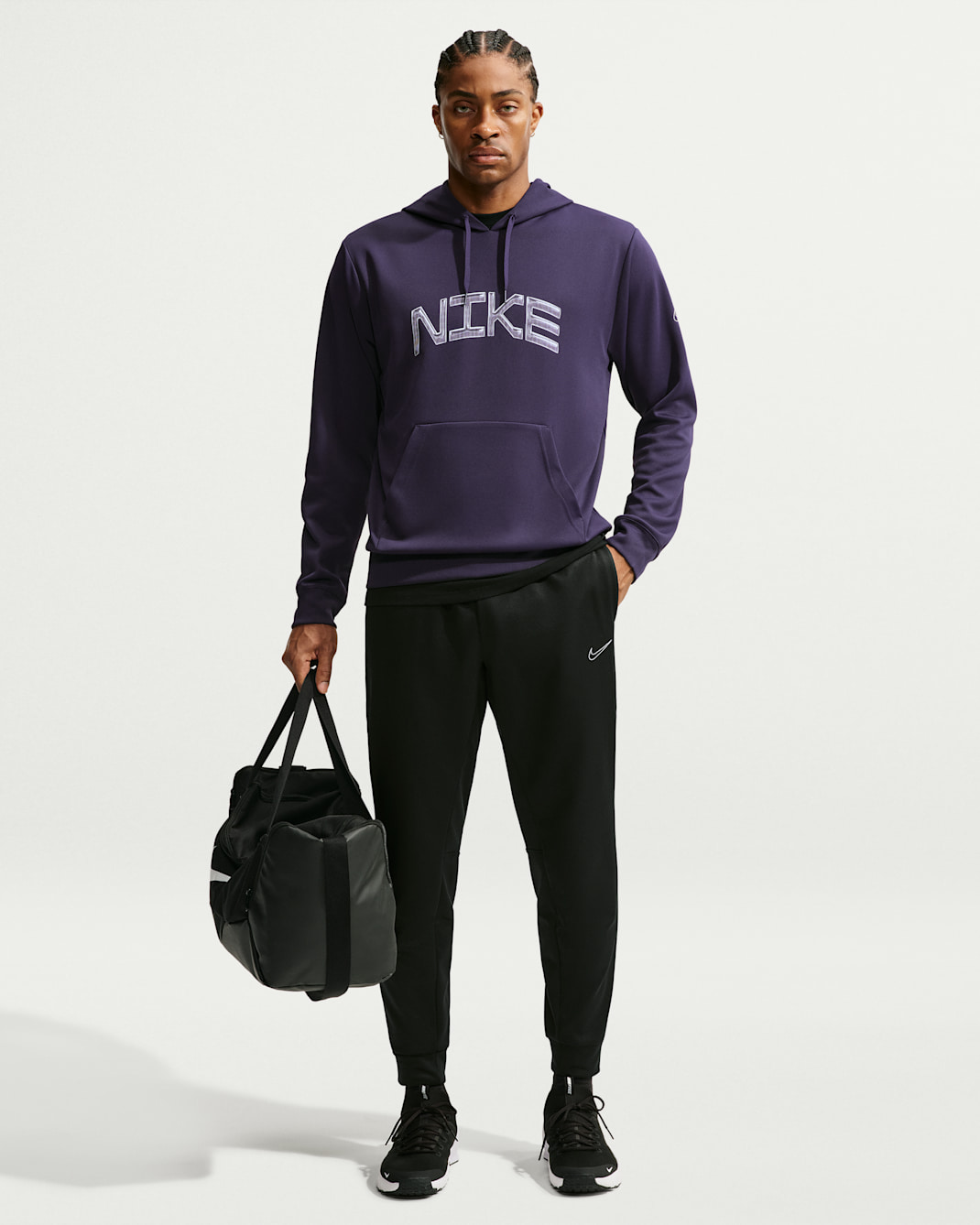 Joggers de tejido Fleece Therma-FIT para hombre Nike Flex - Negro/Blanco