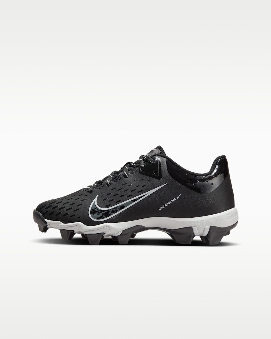Nike Hyperdiamond 4 Keystone Big Kids' Softball Cleats - Black/Pure Platinum/Iron Grey