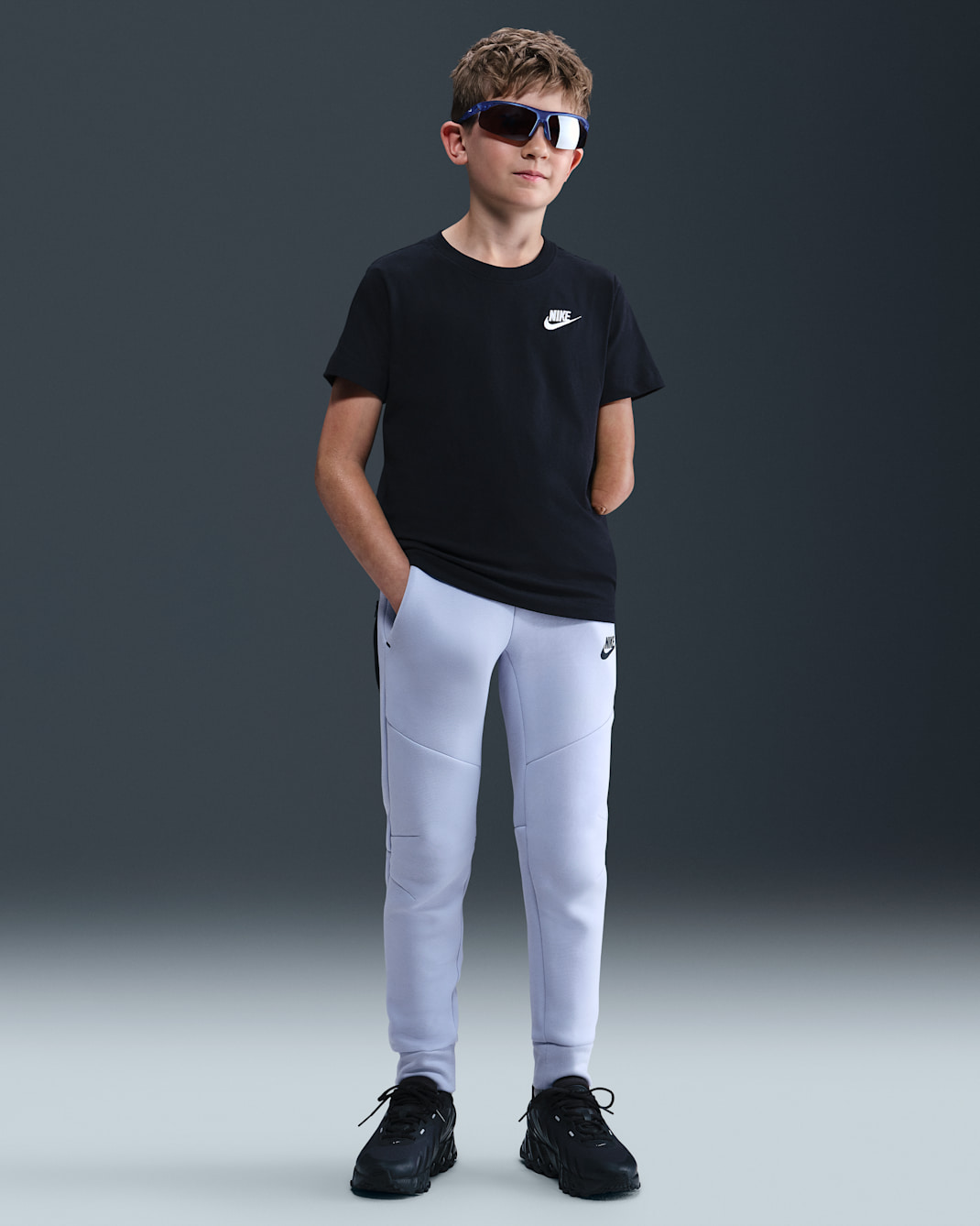 Joggers para niño talla grande Nike Sportswear Tech Fleece - Fantasma/Negro/Negro
