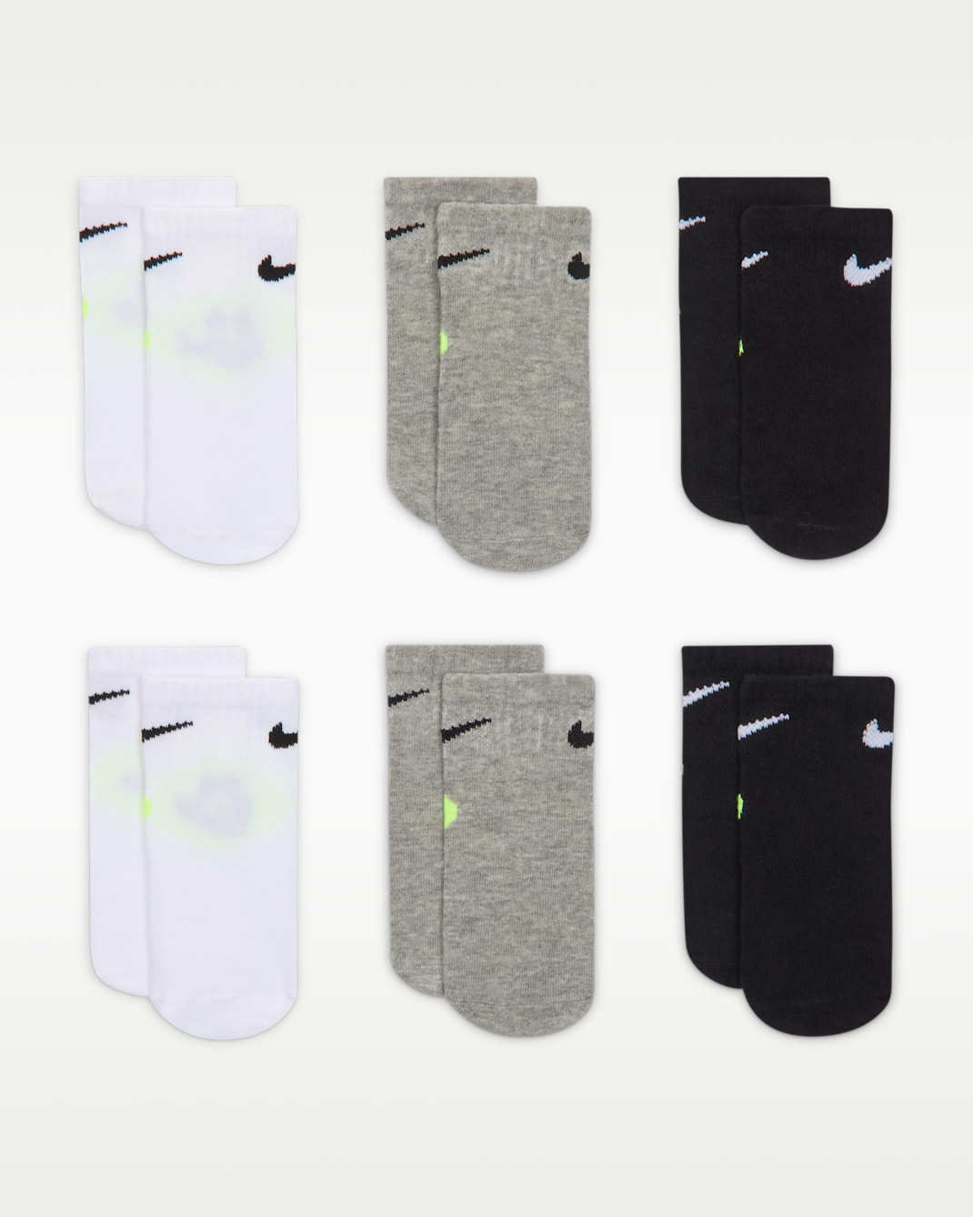 나이키 베이비 스마일리 앵클 삭스(6켤레) - 화이트