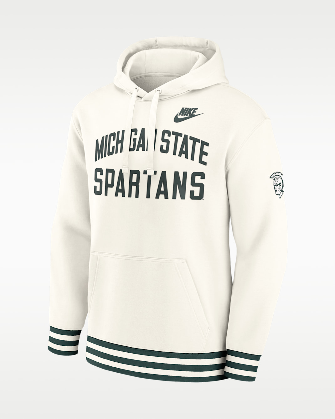 Sudadera con gorro sin cierre universitaria Nike para hombre Michigan State Legacy - Crema/Verde