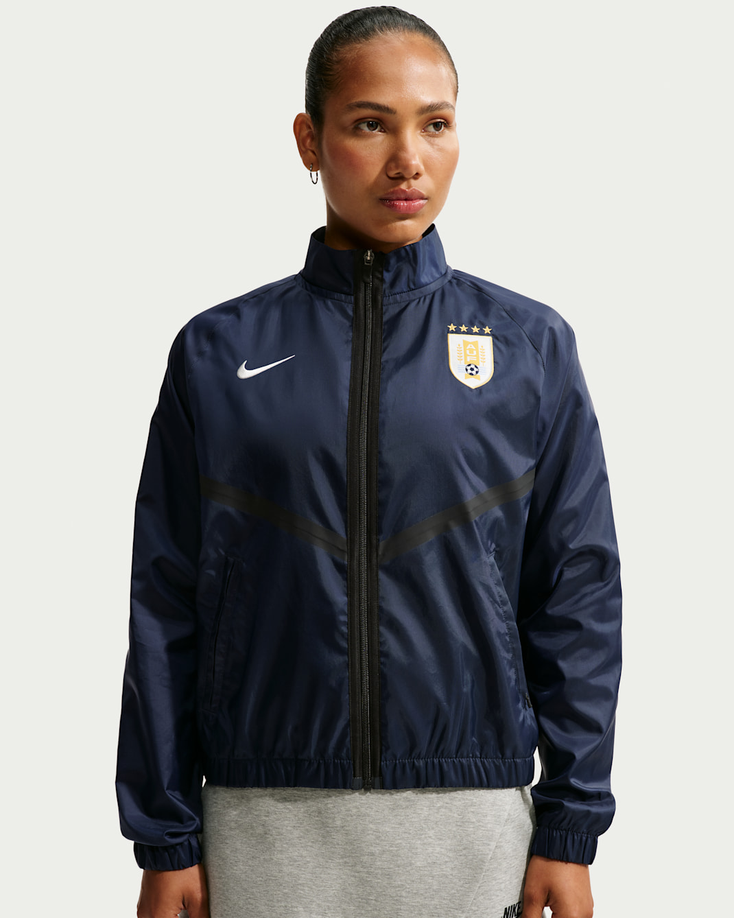 Uruguay Women's Nike Soccer Anthem Jacket - Obsidian/Summit White