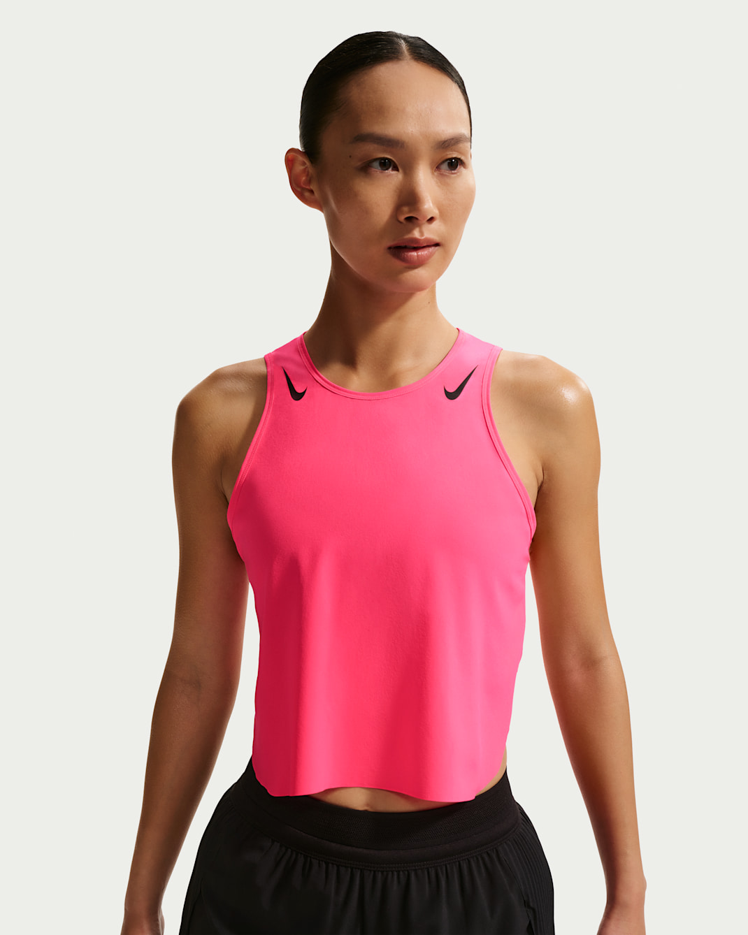 ナイキ エアロスイフト ウィメンズ Dri-FIT ADV クロップド ランニングタンクトップ - ハイパーピンク/ブラック