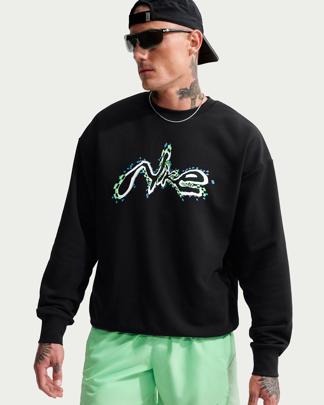 Nike Miler Men's Dri-FIT French Terry Graphic Running Sweatshirt - Black