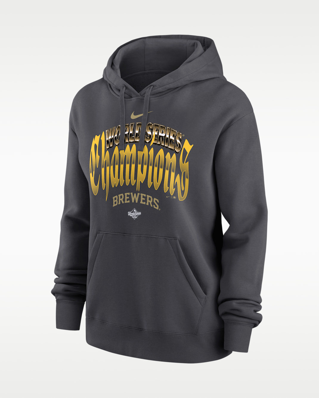 Milwaukee Brewers 2026 World Series Champions Logo Home Plate Women's Nike MLB Pullover Hoodie - Anthracite