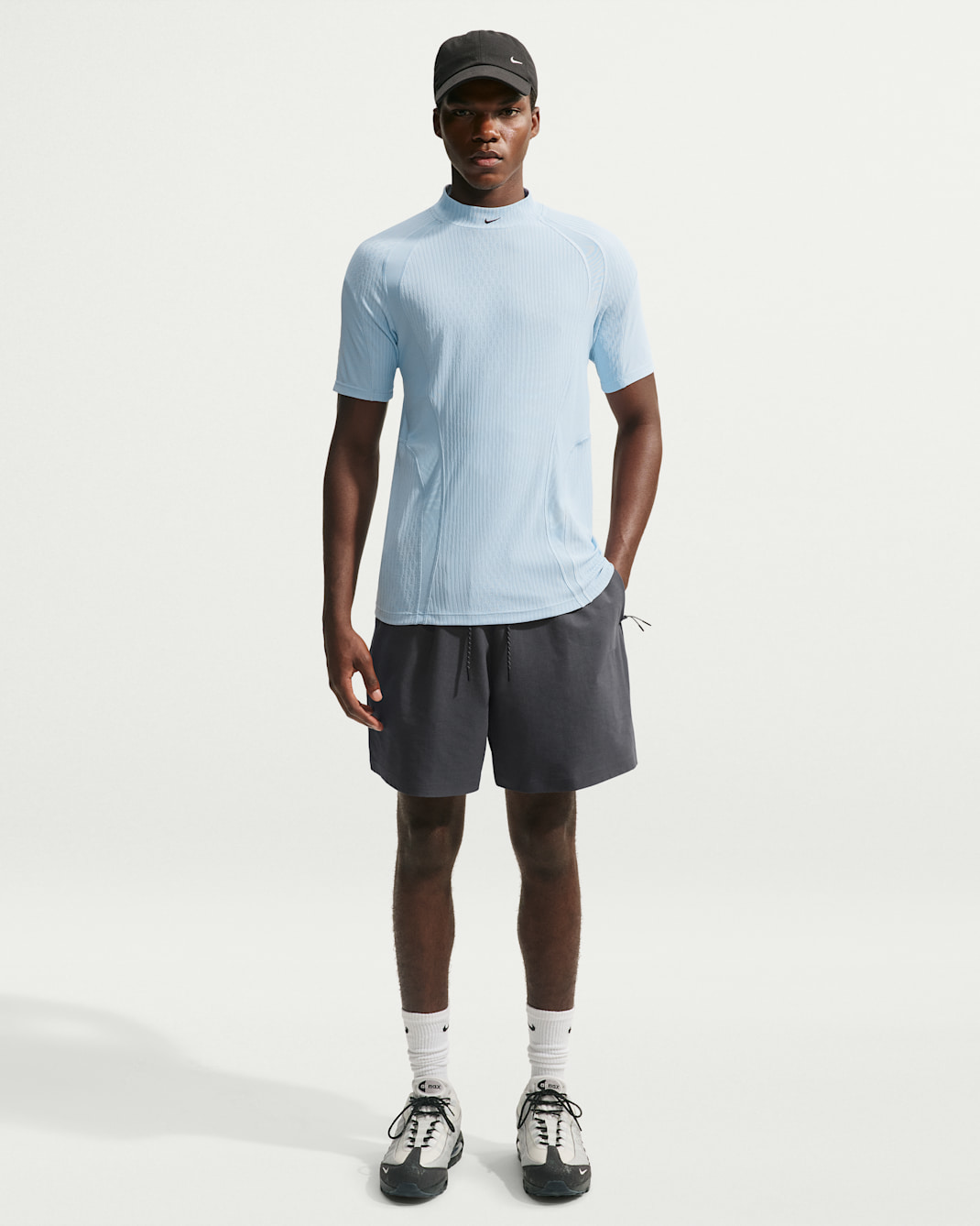 Maskinstrikkede Nike Tech Dri-FIT Shori-shorts til mænd - Anthracite/sort