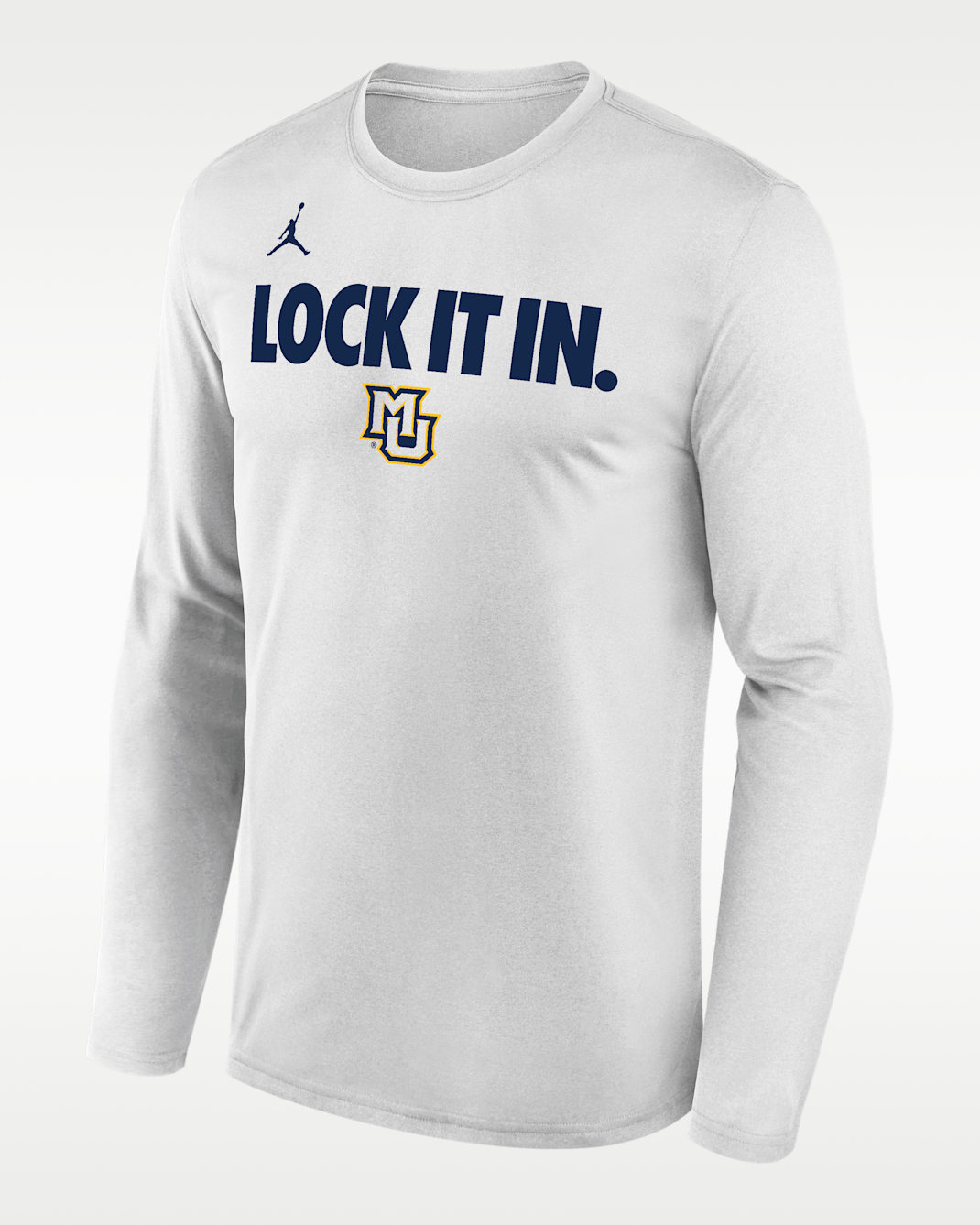 Marquette 2026 On-Court Bench Men's Nike Dri-FIT College Long-Sleeve T-Shirt - White