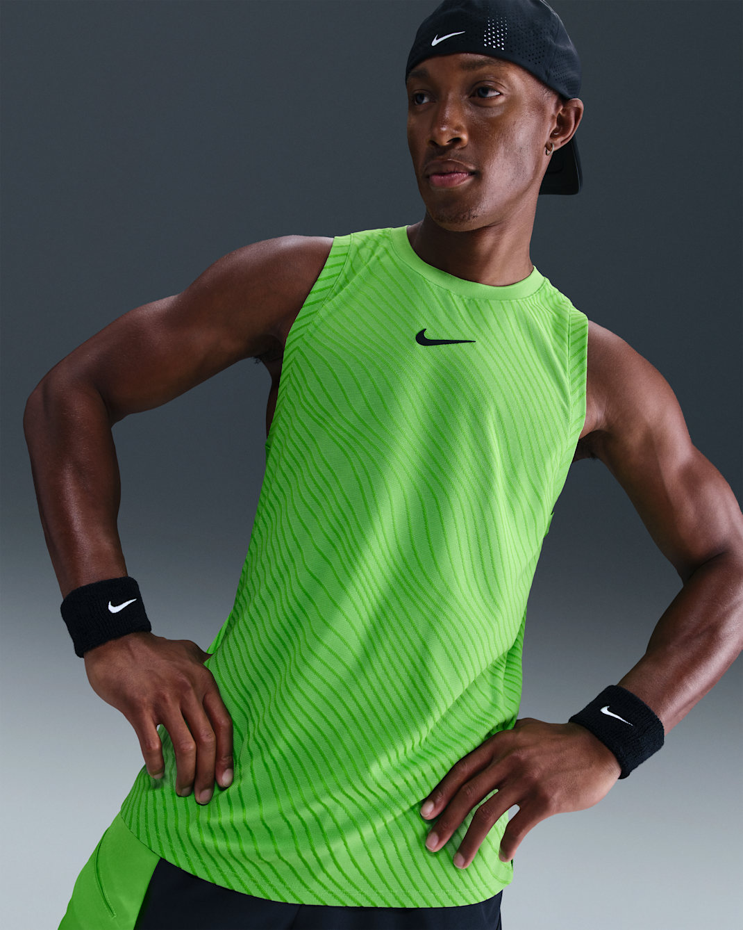NikeCourt Slam Men's Dri-FIT ADV Tank Top - Mean Green/Black