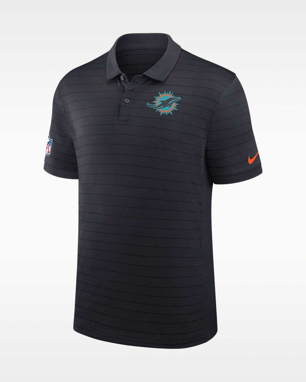 Miami Dolphins Rivalries Collection Sideline Victory Striped Men's Nike Dri-FIT NFL Polo - Navy