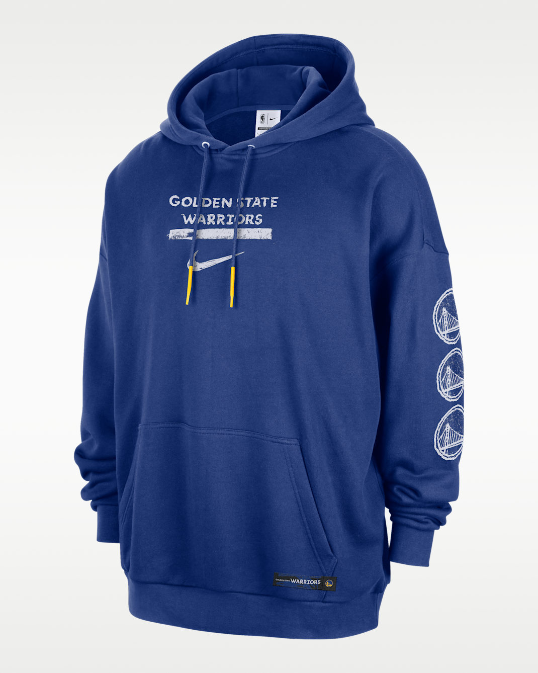 Golden State Warriors Courtside Men's Jordan NBA Club Premium Pullover Hoodie - Rush Blue/Amarillo