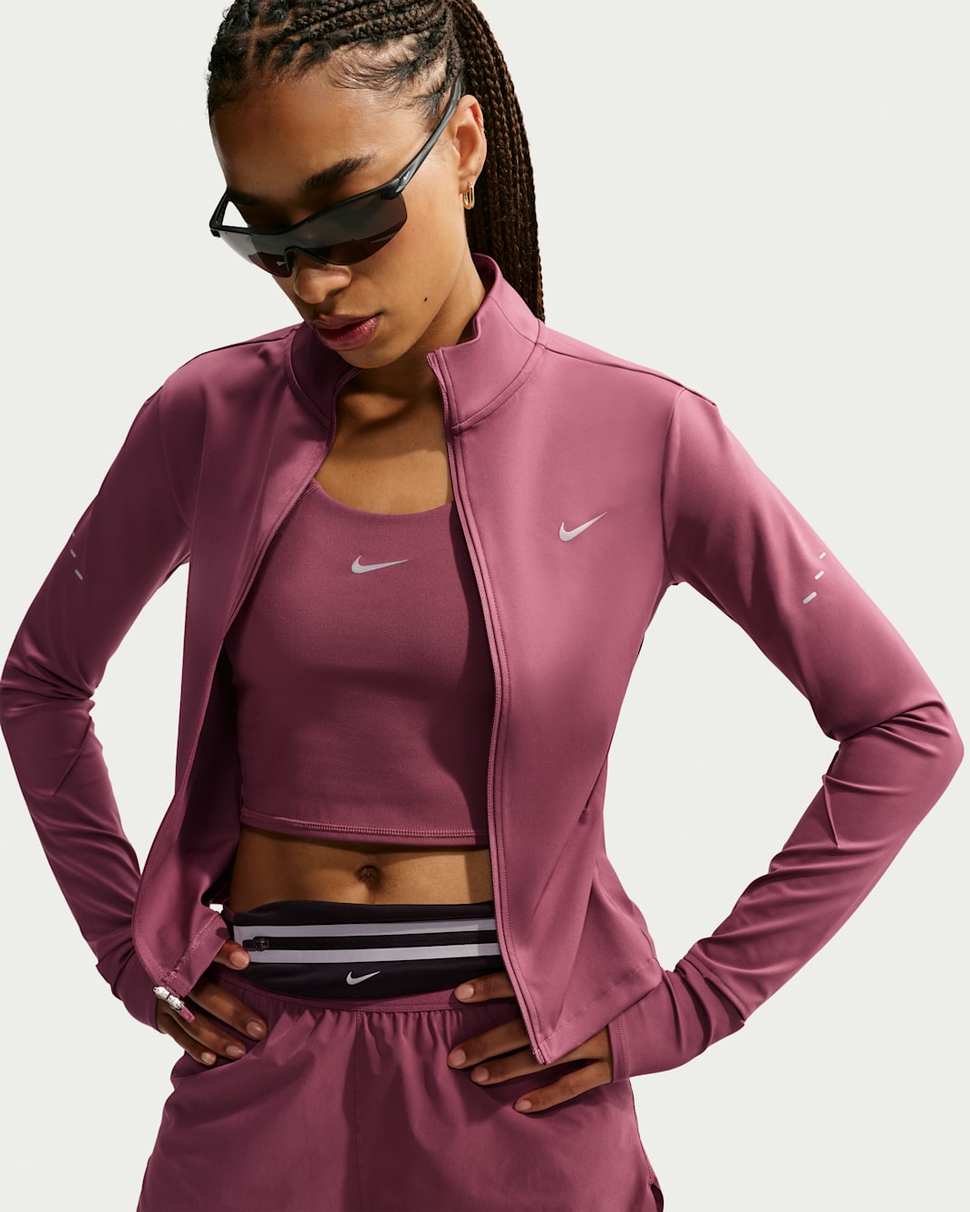 Nike Swift Women's Dri-FIT Full-Zip Running Jacket - Pink Smoke