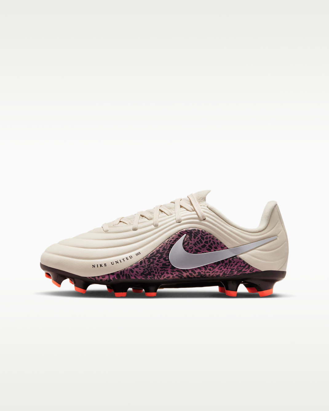 Nike United Jr. Tiempo Maestro Academy Big Kids' Multi-Ground Low-Top Soccer Cleats - Fossil/Burgundy Crush/Metallic Silver