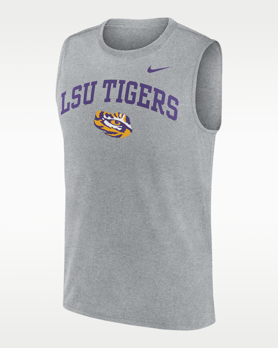 LSU Primetime Arch Legend Men's Nike Dri-FIT College Muscle Tank Top - Grey