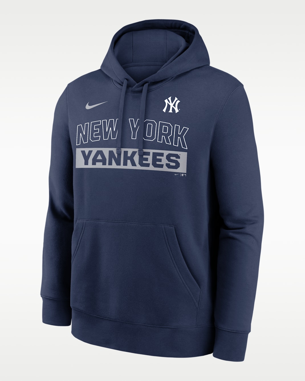 Sudadera con gorro sin cierre Nike de la MLB para hombre New York Yankees Club - Azul marino medianoche