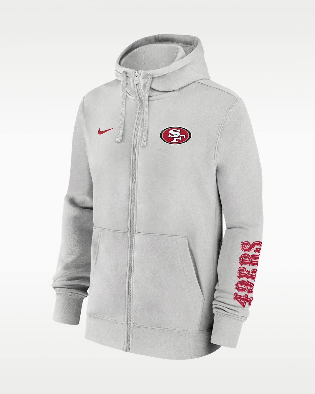 San Francisco 49ers Club Men's Nike NFL Full-Zip Hoodie - Grey