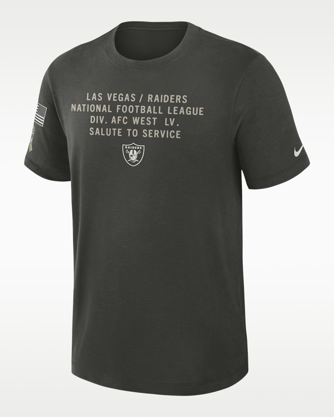 Playera Nike Dri-FIT de la NFL para hombre Las Vegas Raiders Salute to Service Slub - Verde bosque