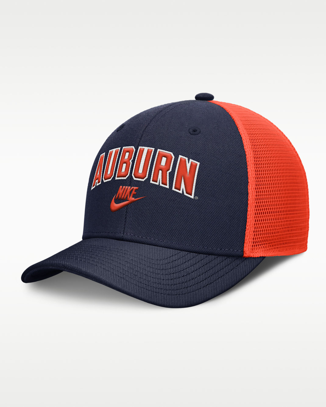 Auburn Legacy Arch Rise Men's Nike Dri-FIT College Trucker Adjustable Hat - White