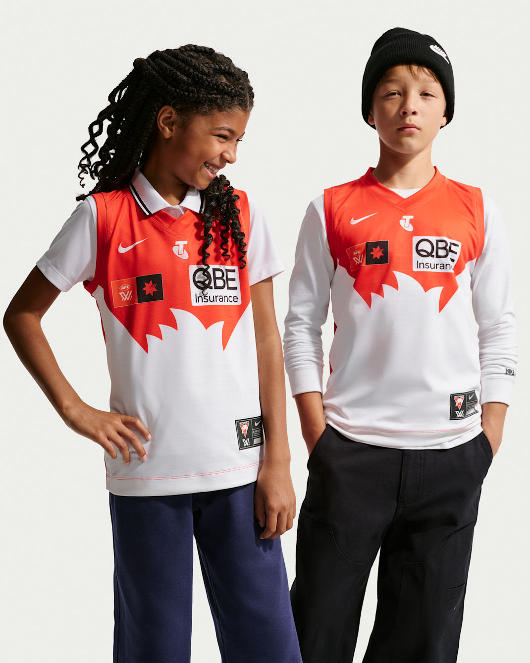 Sydney Swans AFLW 2026 Stadium Home Older Kids' Nike AFLW Replica Jersey - Chile Red/White