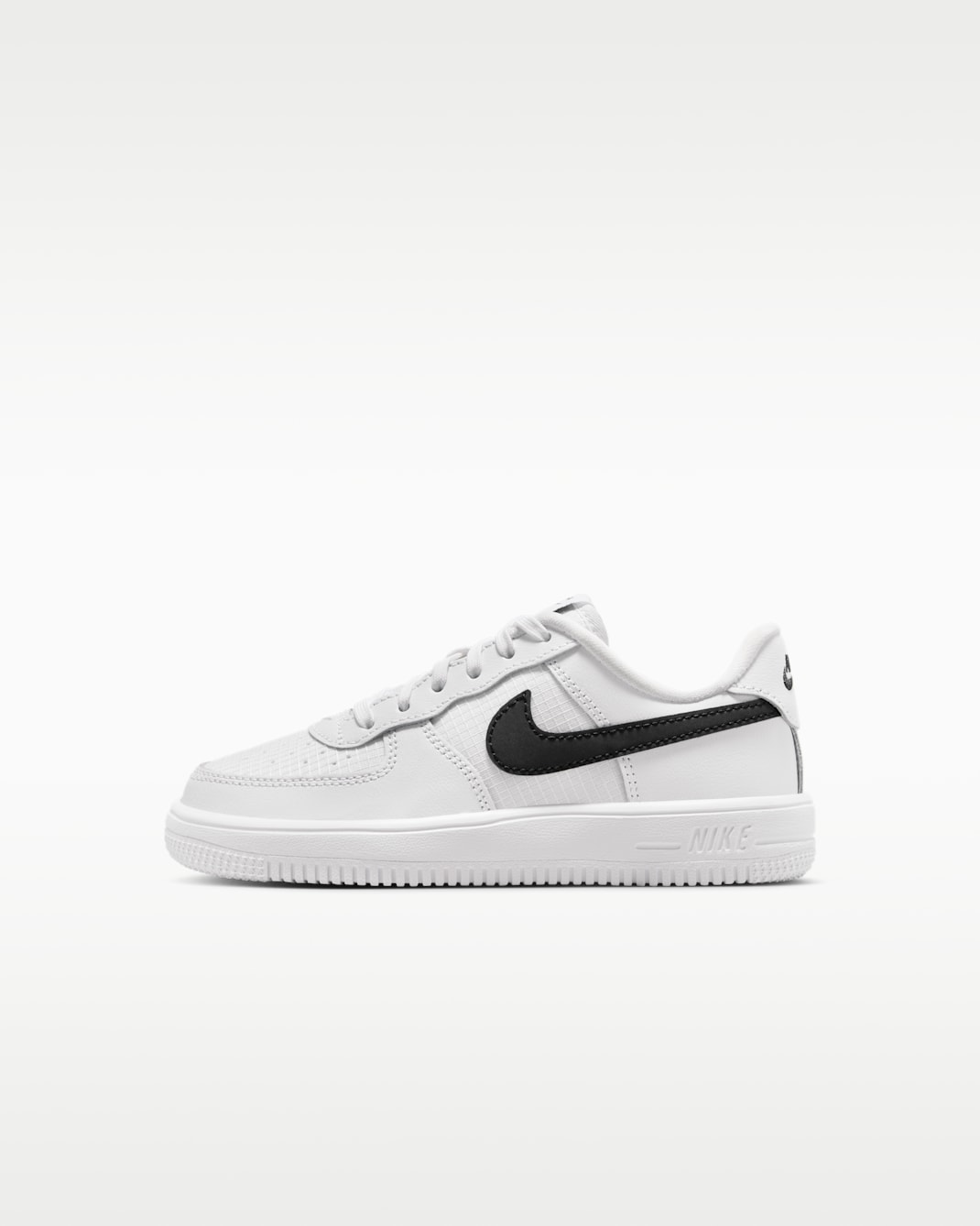 Nike Force 1 Low Tech Younger Kids' Shoes - White/White/Black