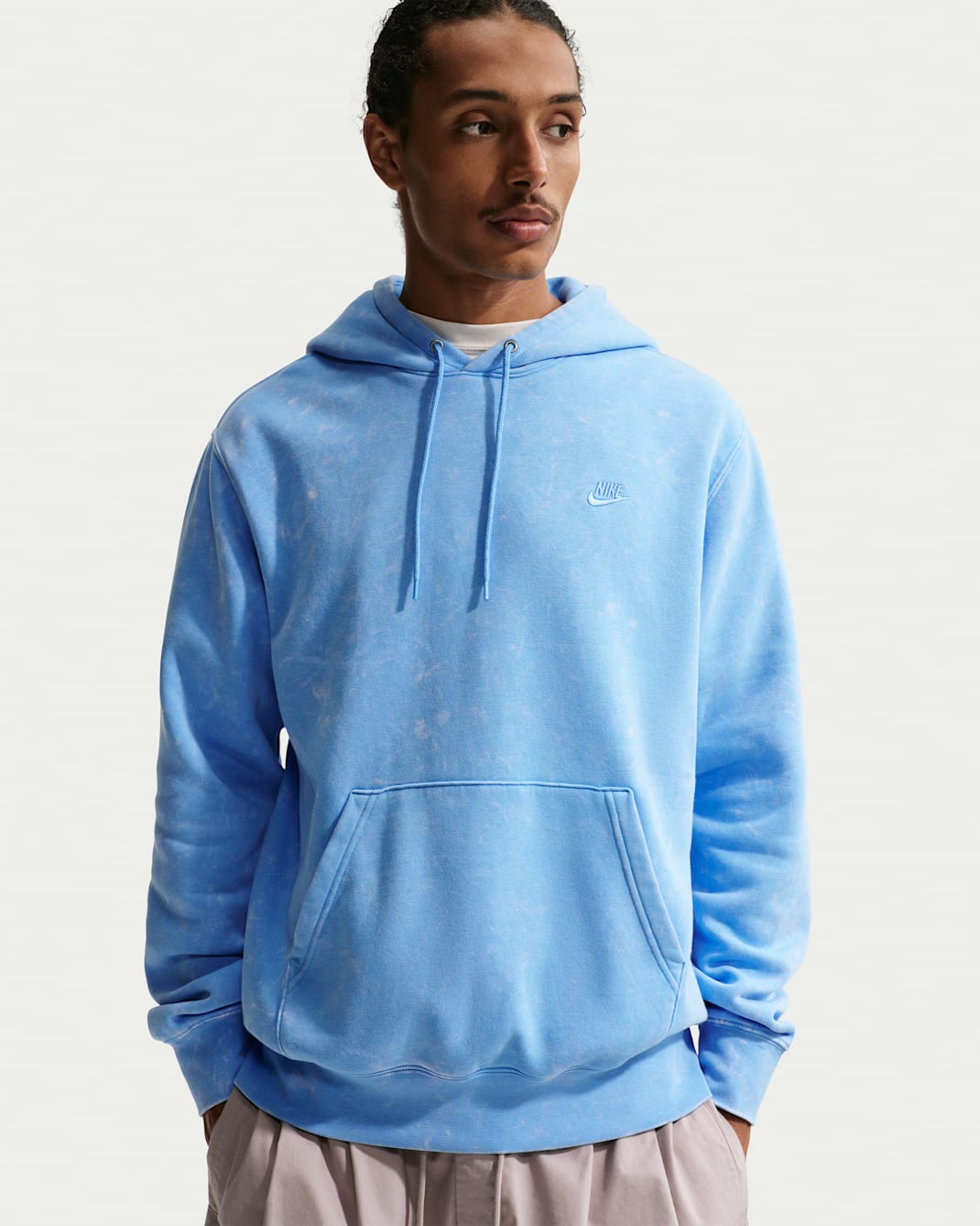 Nike Sportswear Club Men's Washed Fleece Hoodie - University Blue/University Blue