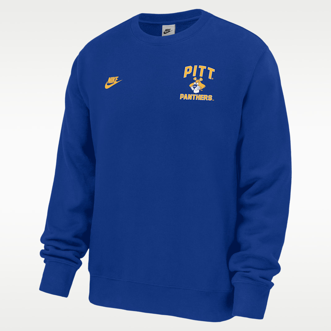Pittsburgh Panthers Club Men's Nike Football Fleece Crew-Neck Sweatshirt - University Red
