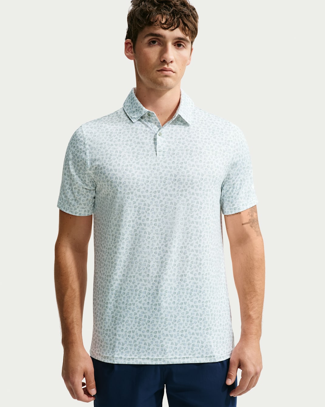 Nike Velocity Dri-FIT-golfpolo med mikromønster til mænd - Jade Horizon/Jade Horizon/hvid
