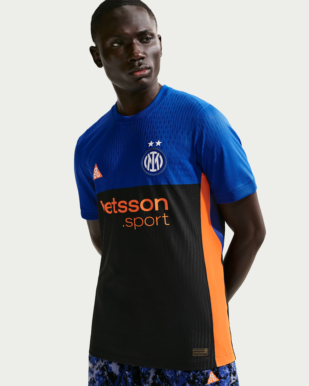 Maglia da calcio ufficiale Nike ACG Dri-FIT ADV Inter 2026 Match da uomo – SE - Hyper Blue/Nero/Safety Orange