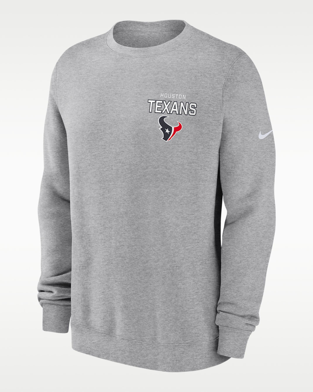 Sudadera de cuello redondo sin cierre Nike de la NFL para hombre Houston Texans Draw Block Club - Gris jaspeado