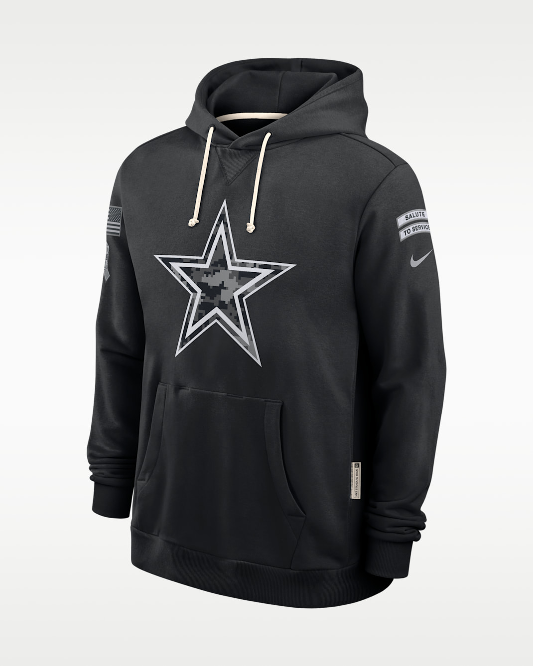 Sudadera con gorro sin cierre Nike Dri-FIT de la NFL para hombre Dallas Cowboys Salute to Service Sideline - Negro