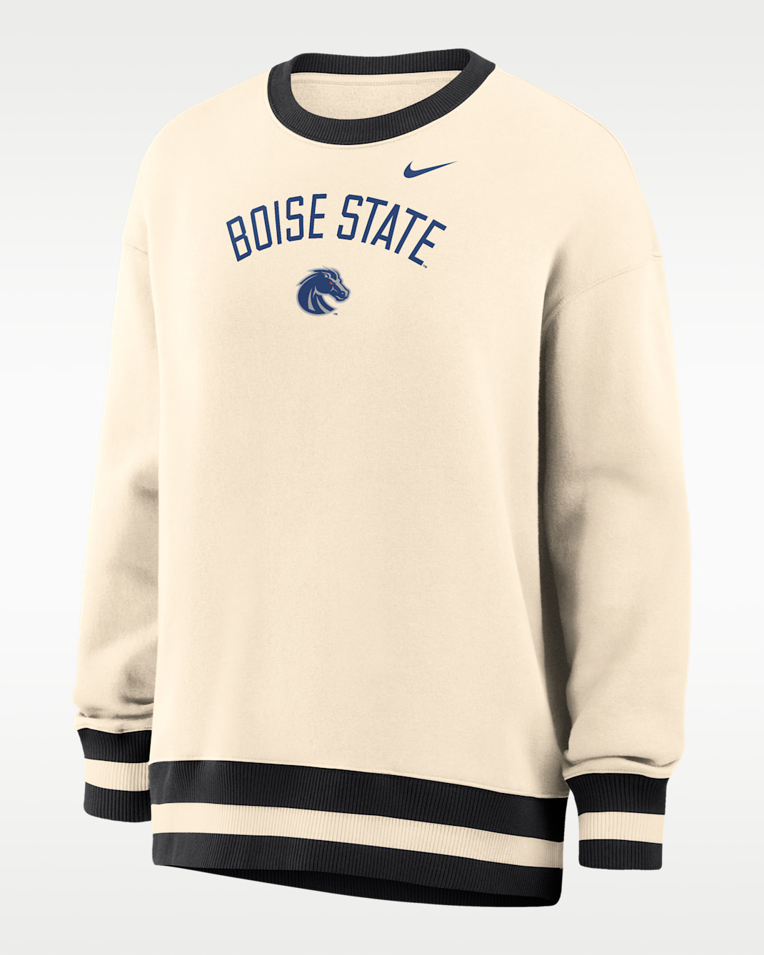 Nike Phoenix (Boise State) Women's Oversized Crew-Neck Sweatshirt - Natural/Black