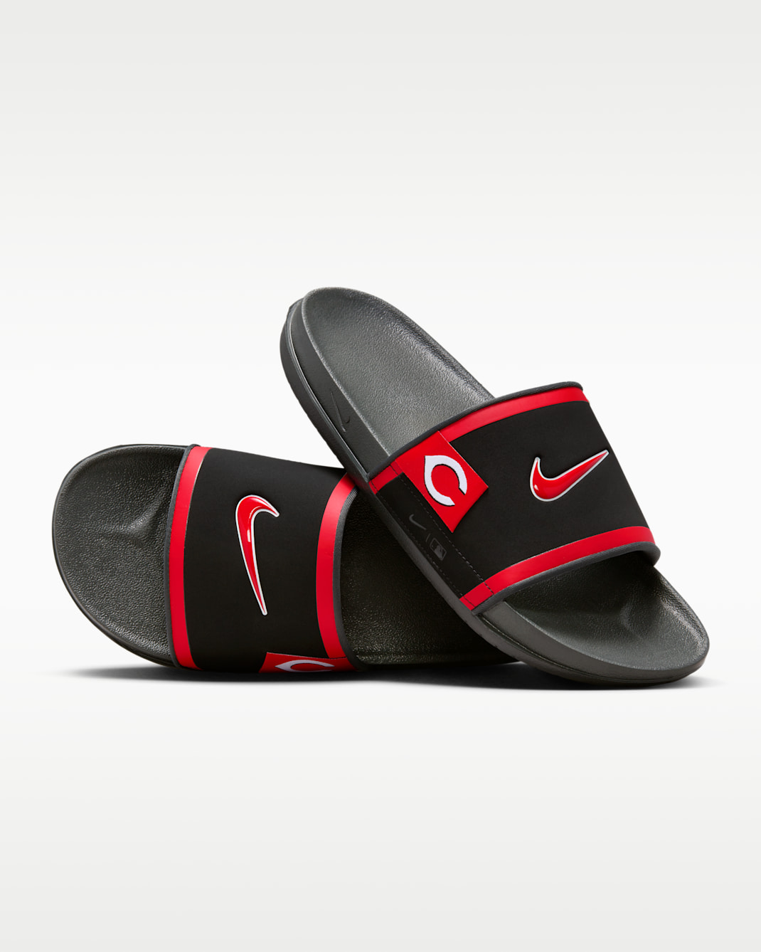 Nike Offcourt (Cincinnati Reds) Offcourt Slides - Black/Dark Smoke Grey/Sport Red