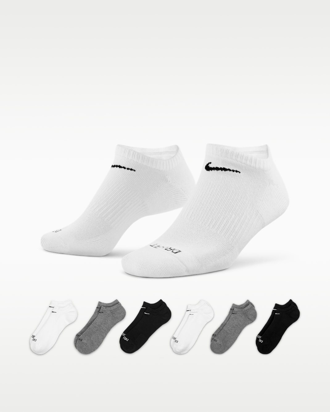 Calcetines invisibles de entrenamiento Nike Everyday Plus Cushioned (6 pares) - Multicolor